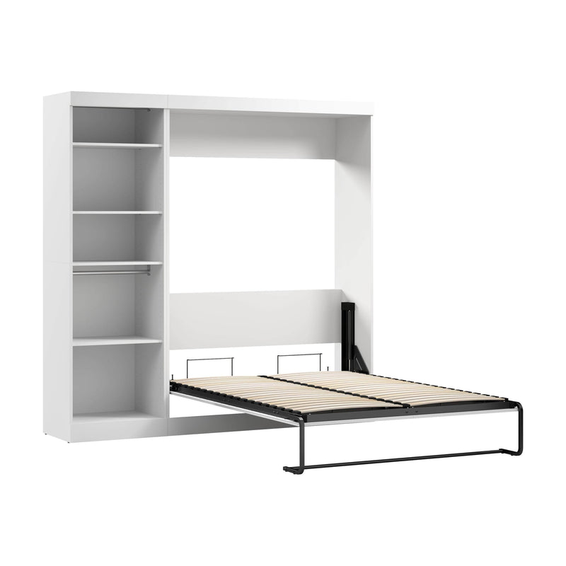 Modubox Murphy Wall Bed White Nebula Full Murphy Wall Bed with Closet Organizer - Available in 3 Colours