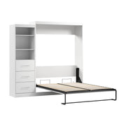 Modubox Murphy Wall Bed White Nebula Queen Murphy Wall Bed and Closet Organizer with Drawers - Available in 3 Colours