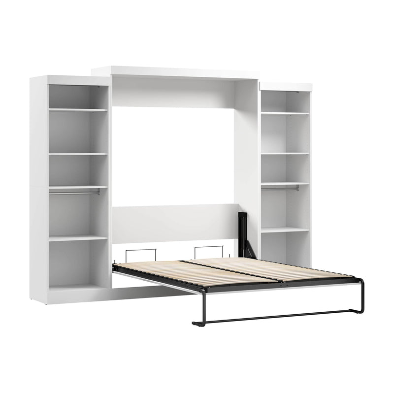 Modubox Murphy Wall Bed White Nebula Queen Murphy Wall Bed with 2 Closet Organizers - Available in 3 Colours