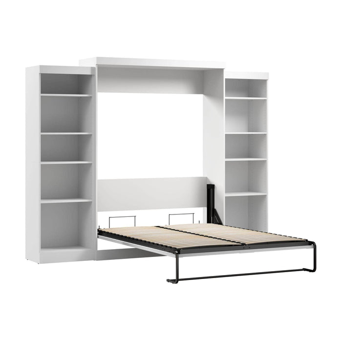 Modubox Murphy Wall Bed White Pur Queen Murphy Wall Bed and 2 Storage Units (115W) - Available in 3 Colours