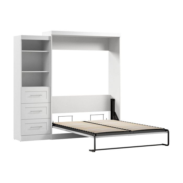 Modubox Murphy Wall Bed White Pur Queen Murphy Wall Bed and Storage Unit with Drawers (90W) - Available in 3 Colours