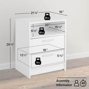 Modubox Nightstand Studio Essentials 2-drawer Nightstand in White