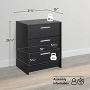 Modubox Nightstand Studio Essentials 3-drawer Nightstand in Black