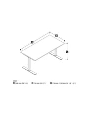 Modubox Standing Desk Universel Height Adjusting 30" x 60"  Standing Desk - Available in 6 Colours