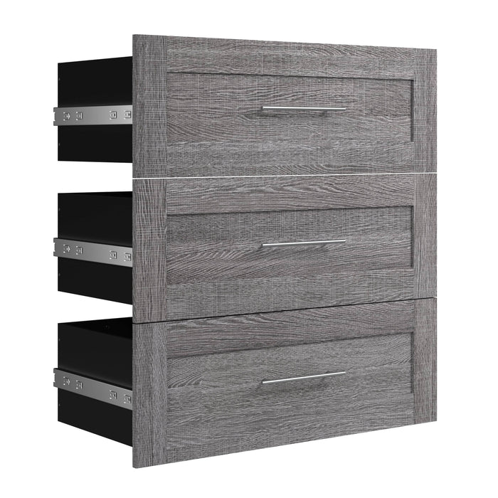 Modubox Storage Drawers Bark Grey Pur 3-Drawer Set for Pur 36W Closet Organizer - Available in 7 Colours