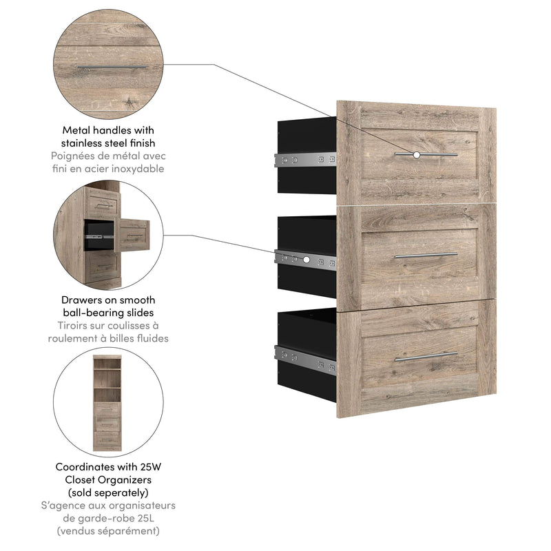 Modubox Storage Drawers Pur 3 Drawer Set for Pur 25W Storage Unit - Available in 7 Colours