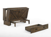 Night and Day Murphy Cabinet Bed Big Sky Murphy Cabinet Bed with Gel Memory Foam Mattress in Wildwood Brown