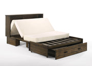 Night and Day Murphy Cabinet Bed Big Sky Murphy Cabinet Bed with Gel Memory Foam Mattress in Wildwood Brown
