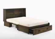 Night and Day Murphy Cabinet Bed Big Sky Murphy Cabinet Bed with Gel Memory Foam Mattress in Wildwood Brown