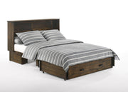 Night and Day Murphy Cabinet Bed Big Sky Murphy Cabinet Bed with Gel Memory Foam Mattress in Wildwood Brown