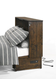 Night and Day Murphy Cabinet Bed Big Sky Murphy Cabinet Bed with Gel Memory Foam Mattress in Wildwood Brown