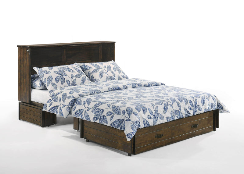 Night and Day Murphy Cabinet Bed Wildwood Brown Ranchero Murphy Cabinet Bed with Gel Memory Foam Mattress - Available in 2 Colours