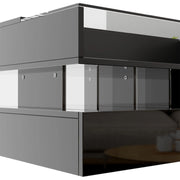 Pending - Aosom High-Gloss Coffee Table with Glass Top, Led Lighting and Adjustable Height - Available in 2 Colours