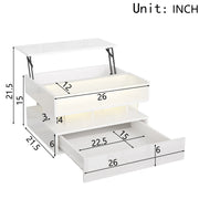 Pending - Aosom High-Gloss Coffee Table with Glass Top, Led Lighting and Adjustable Height - Available in 2 Colours