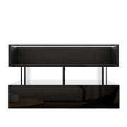 Pending - Aosom High-Gloss Coffee Table with Glass Top, Led Lighting and Adjustable Height - Available in 2 Colours