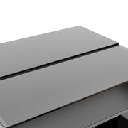 Pending - Aosom High-Gloss Coffee Table with Glass Top, Led Lighting and Adjustable Height - Available in 2 Colours