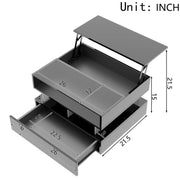 Pending - Aosom High-Gloss Coffee Table with Glass Top, Led Lighting and Adjustable Height - Available in 2 Colours
