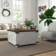 Pending - Aosom Homcom 32" Farmhouse Coffee Table with Lift Top - Available in 3 Colours