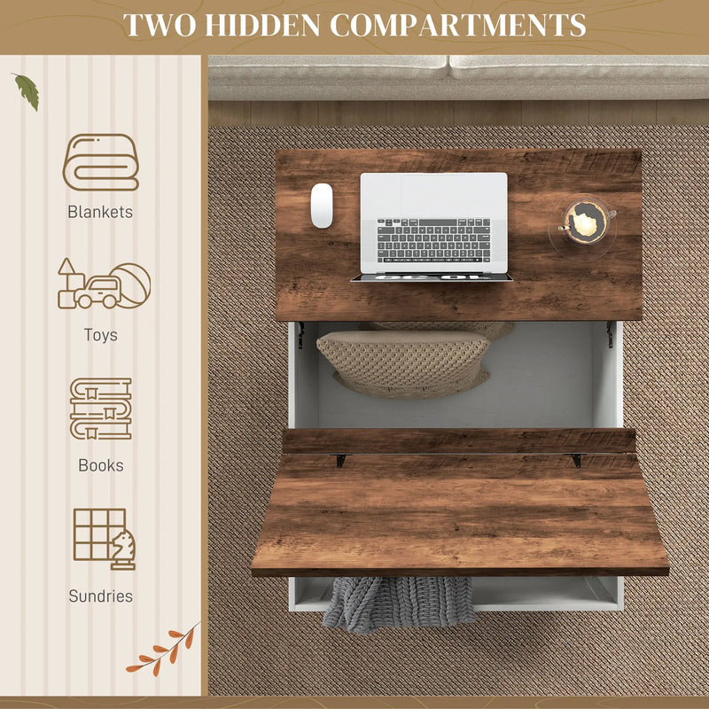 Pending - Aosom Homcom 32" Farmhouse Coffee Table with Lift Top - Available in 3 Colours