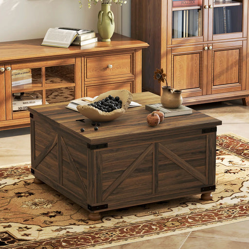 Pending - Aosom Homcom 32" Farmhouse Coffee Table with Lift Top - Available in 3 Colours