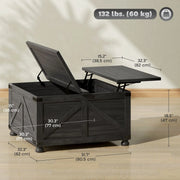 Pending - Aosom Homcom 32" Farmhouse Coffee Table with Lift Top - Available in 3 Colours