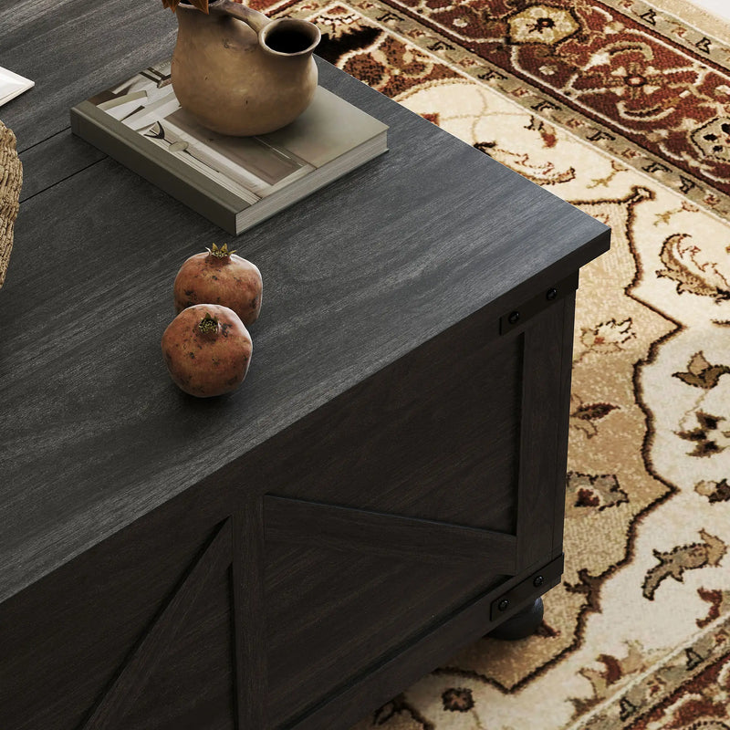 Pending - Aosom Homcom 32" Farmhouse Coffee Table with Lift Top - Available in 3 Colours