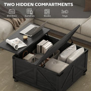 Pending - Aosom Homcom 32" Farmhouse Coffee Table with Lift Top - Available in 3 Colours