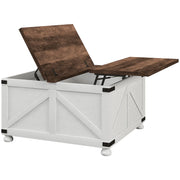 Pending - Aosom Homcom 32" Farmhouse Coffee Table with Lift Top - Available in 3 Colours