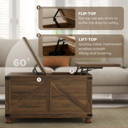 Pending - Aosom Homcom 32" Farmhouse Coffee Table with Lift Top - Available in 3 Colours
