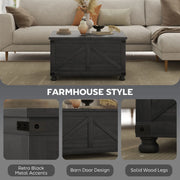 Pending - Aosom Homcom 32" Farmhouse Coffee Table with Lift Top - Available in 3 Colours