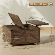 Pending - Aosom Homcom 32" Farmhouse Coffee Table with Lift Top - Available in 3 Colours
