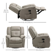 Pending - Aosom Homcom 8-Point Vibration Massage Recliner Chair For Living Room, Pu Leather Reclining Chair, Swivel Recliner with Remote Control, Rocking Function - Available in 2 Colours