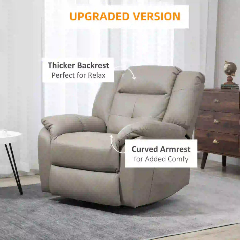 Pending - Aosom Homcom 8-Point Vibration Massage Recliner Chair For Living Room, Pu Leather Reclining Chair, Swivel Recliner with Remote Control, Rocking Function - Available in 2 Colours