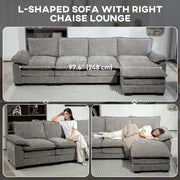 Pending - Aosom Homcom Chenille L-Shaped Sofa in Grey