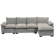 Pending - Aosom Homcom Chenille L-Shaped Sofa in Grey