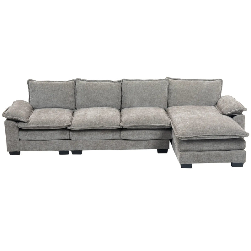 Pending - Aosom Homcom Chenille L-Shaped Sofa in Grey