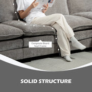 Pending - Aosom Homcom Chenille L-Shaped Sofa in Grey