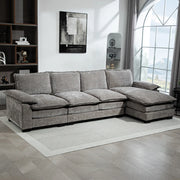 Pending - Aosom Homcom Chenille L-Shaped Sofa in Grey