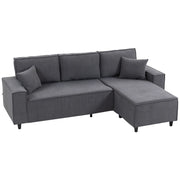 Pending - Aosom Homcom Corduroy L-Shaped Sectional Sofa with Reversible Chaise with Pocket Spring - Available in 2 Colours