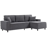 Pending - Aosom Homcom Corduroy L-Shaped Sectional Sofa with Reversible Chaise with Pocket Spring - Available in 2 Colours
