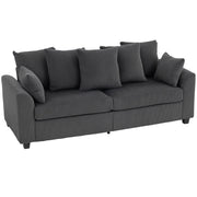 Pending - Aosom Homcom Corduroy Modern Upholstered Sofa with Curved Armrests and 8 Removable Pillows - Available in 2 Colours