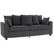 Pending - Aosom Homcom Corduroy Modern Upholstered Sofa with Curved Armrests and 8 Removable Pillows - Available in 2 Colours