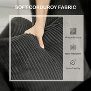 Pending - Aosom Homcom Corduroy Modern Upholstered Sofa with Curved Armrests and 8 Removable Pillows - Available in 2 Colours