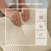 Pending - Aosom Homcom Corduroy Modern Upholstered Sofa with Curved Armrests and 8 Removable Pillows - Available in 2 Colours