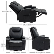 Pending - Aosom Homcom Faux Leather Recliner Chair with Massage, Vibration, Muti-Function Padded Sofa Chair with Remote Control, 360 Degree Swivel Seat with Dual Cup Holders, Black