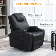 Pending - Aosom Homcom Faux Leather Recliner Chair with Massage, Vibration, Muti-Function Padded Sofa Chair with Remote Control, 360 Degree Swivel Seat with Dual Cup Holders, Black