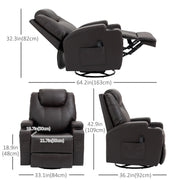 Pending - Aosom Homcom Faux Leather Recliner Chair with Massage, Vibration, Muti-Function Padded Sofa Chair with Remote Control, 360 Degree Swivel Seat with Dual Cup Holders, Black