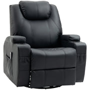 Pending - Aosom Homcom Faux Leather Recliner Chair with Massage, Vibration, Muti-Function Padded Sofa Chair with Remote Control, 360 Degree Swivel Seat with Dual Cup Holders, Black