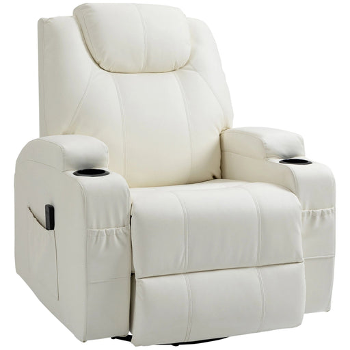 Pending - Aosom Homcom Faux Leather Recliner Chair with Massage, Vibration, Muti-Function Padded Sofa Chair with Remote Control, 360 Degree Swivel Seat with Dual Cup Holders, Black