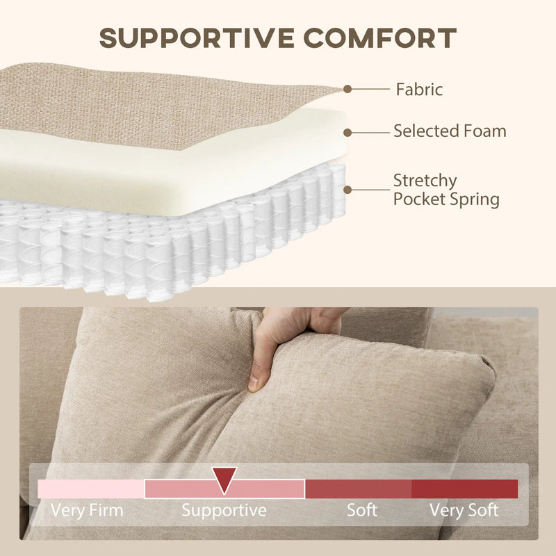 Pending - Aosom Homcom L-Shaped Sectional Sofa with Reversible Chaise - Available in 2 Colours